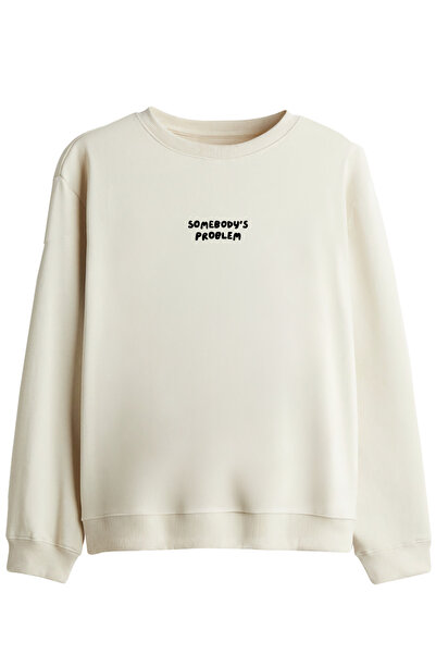 BetterThanCo Hanorac cu guler rotund imprimat „Somebody's Problem”