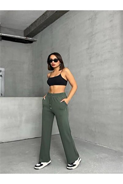 Giyimodam Modal Sweatpants Khaki Wide Leg