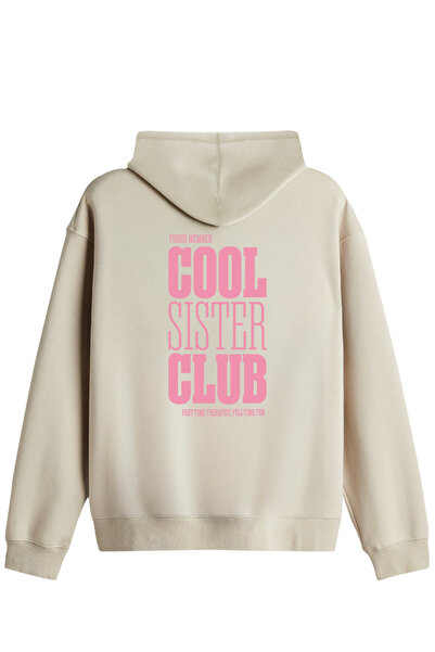 BetterThanCo Cool Sister Club Printed Unisex Hooded Collar Hoodie