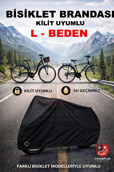 CoverPlus Bisiklet Brandası SİYAH (KİLİT UYUMLU),Bisiklet Koruyucu Kılıf Yağm...