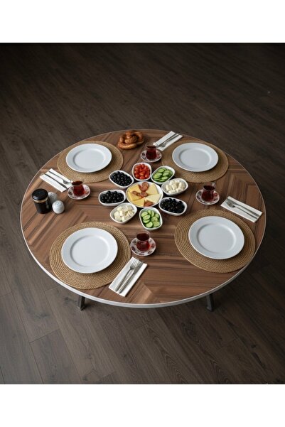 çizgi design 100 cm çap ahşap desen katlana bilir Yer sofrası-oyun masası-ham...