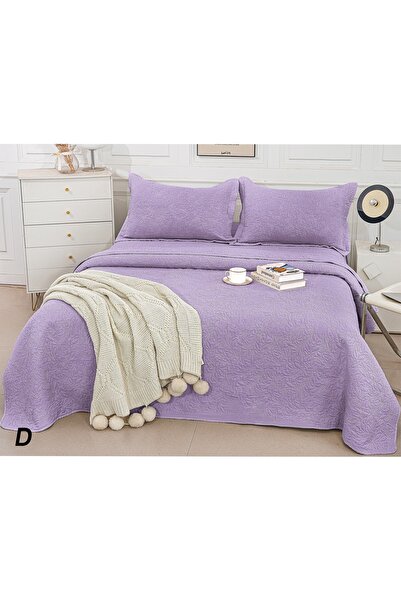 Truva Home Quilted Cotton and Satin Bedspread - 3-Piece Set with Pillowcases,...