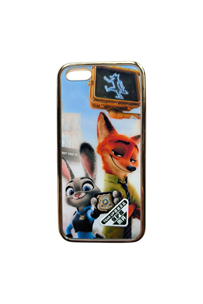 OEM Case compatible with iPhone 5, TPU case, Gold outline, Zootopia