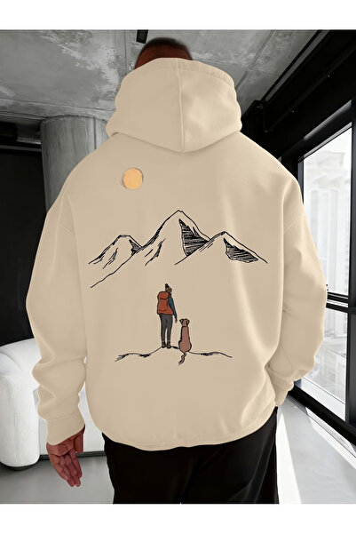 Rayan & Hoor Style White Oversized Hoodie with Back Dag Print