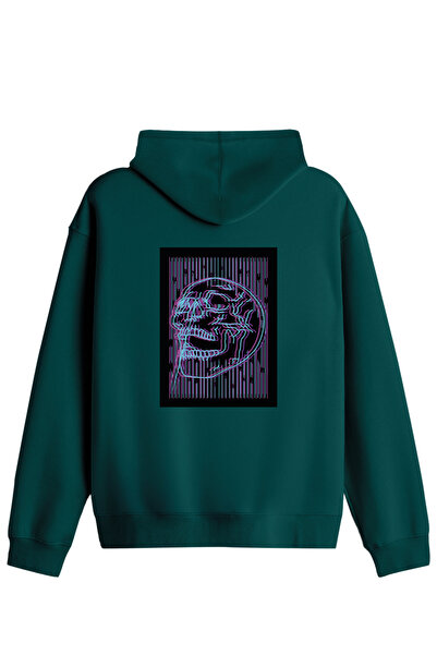 BetterThanCo Hanorac unisex cu glugă și imprimeu neon