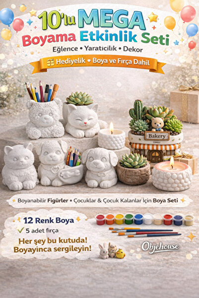 WeSank 10’LU SANAT SETİ BOYANABİLİR OBJELER TOPTAN
