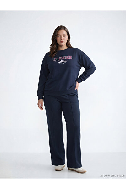 LC Waikiki Γυναικείο φούτερ παντελόνι με ελαστική μέση και φαρδιά μπατζάκια σ...