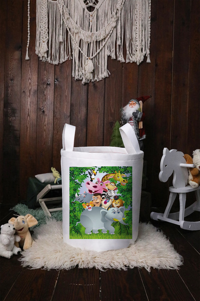 BelezaHome سلة ألعاب لغرفة الأطفال والرضع، منظم ألعاب من اللباد قابل للطي بنم...