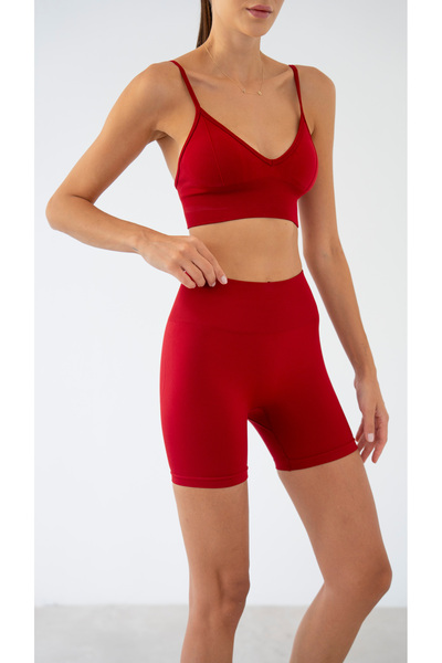 luvaewear Yüksek Bel Toparlayıcı Spor Kadın Şort Tayt