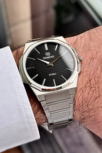 Homies Premium Men's Wristwatch – 42mm Slim Case |   Complete Steel Case-Cord...