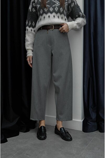 Havoş Dark Gray Classic Straight-Cut Trousers