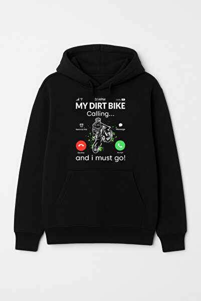 CALKARCOLLECTION سويت شيرت بقلنسوة للجنسين من My Bike Calling I Must Go (هودي)