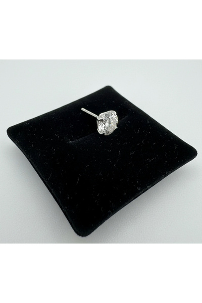 Silver Hunters Beyaz Zirkon Taşlı 925 Ayar Erkek Gümüş Küpe