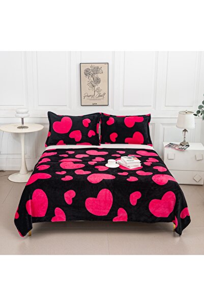 Truva Home Pătură Cocolino Pufoasă cu 2 Fețe de Pernă - 200x230 cm, Set Căldu...