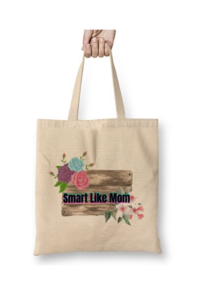 Toyaso Smart Like Mom Mother's Day Gift for Moms Tote Bag Long Handle Shoppin...