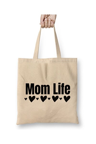 Toyaso Mom Life Mother's Day Gift for Moms White Tote Bag Long Handle Shoppin...