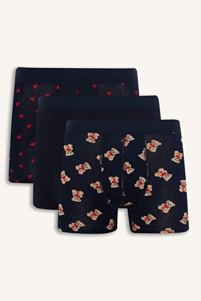 DeFacto Regular Fit Hearted Teddy Bear 3-Piece Boxer G8180Ax26Sp