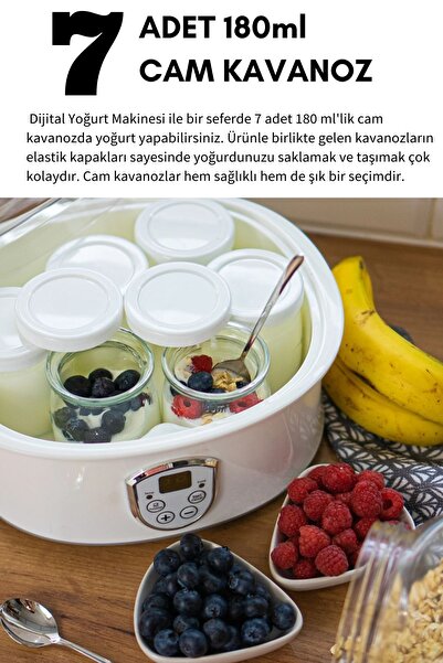Rowenger Touch ROW-07 Yoğurt Yapma Makinesi Dijital Zaman Ayarlı 7li Cam Kavanoz