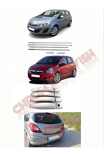 Derwish Opel Corsa D Cam Çıtası 4 Parça Ve Kapı Kolu 4kapı Bagaj Açma Krom Pa...