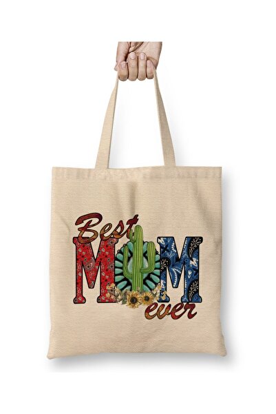 Toyaso Best Mom Ever Gifts Mother's Day 03 White Tote Bag Long Handle Shoppin...