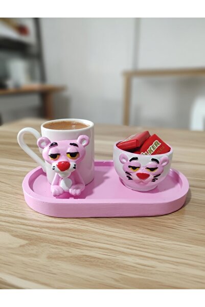 RivelCandle Pink Panther Design Ceramic Mug & Turkish Delight Bowl – Special ...