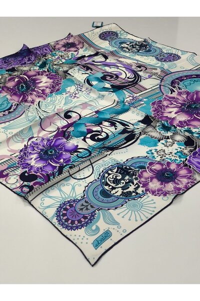 PİRAMİT Balse Sura Silk Scarf Turquoise Blue 5017-1