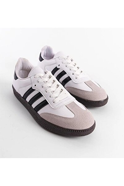 lepaks Unisex Black-White Striped Comfortable Sneakers - Flat Sole, Laced Campus