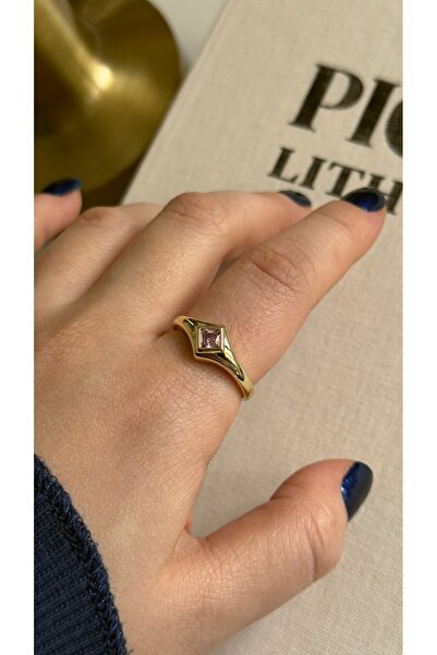 banhard Pembe Zirkon Taşlı Ayarlanabilir Çelik Kadın Yüzük | 14K Çelik Üzeri ...