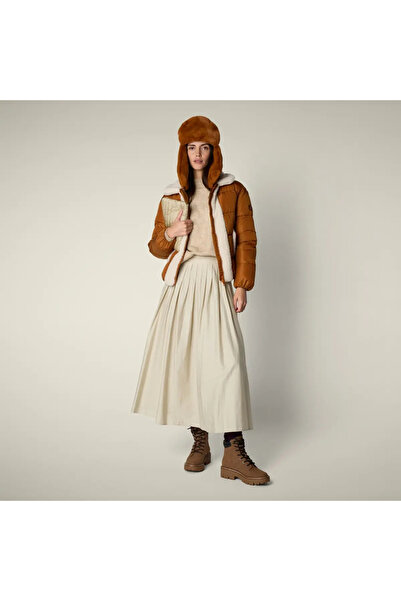 SAVE THE DUCK Kadın Suni Kürk Detaylı Ceket Kahverengi - Honey