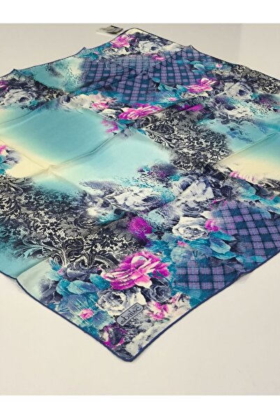 PİRAMİT Balse Sura Silk Scarf Dark Blue Petrol Blue 5027-2