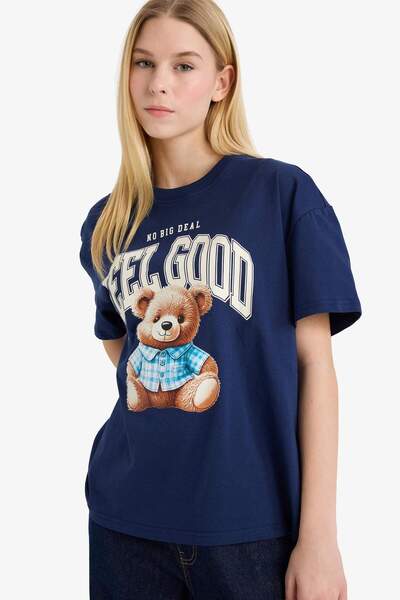 DeFacto Tricou supradimensionat cu ursuleț G2336AX26SP