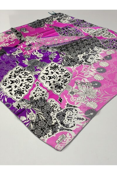 PİRAMİT Balse Sura Silk Scarf Fuchsia Purple 5008-1