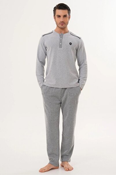 by İGP Selanik Fabric Winter Men's Pajama Set