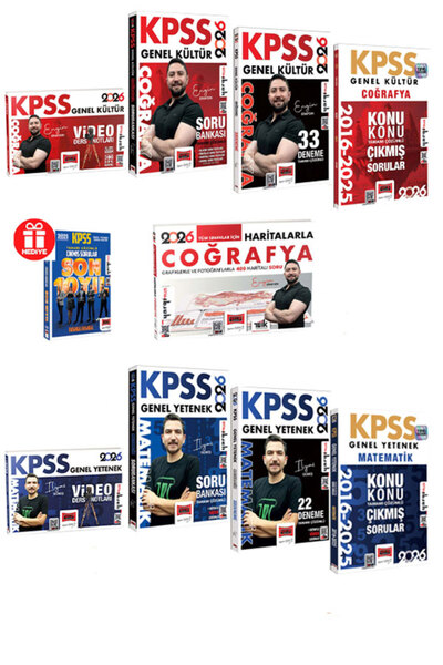 Yargı Yayınları 2026 KPSS Engin Eraydın Coğrafya+İlyas Güneş Matematik Full K...