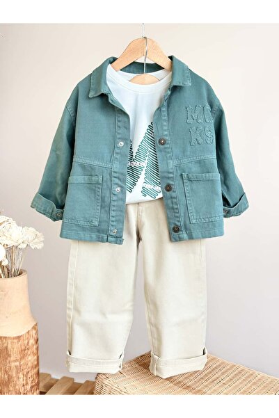 Pinkitokids SERIA PREMIUM - Set pentru băieți: Tricou și cămașă din denim cu ...