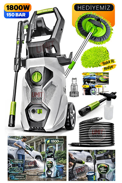 PROXTECH PROX 1800W Profesyonel Yüksek Basınçlı Oto Bahçe Yıkama Makinesi 150...
