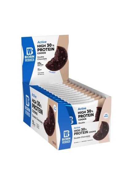 Born Winner Active Whey Protein Bar Cookies – Double Chocolate 12X75G
