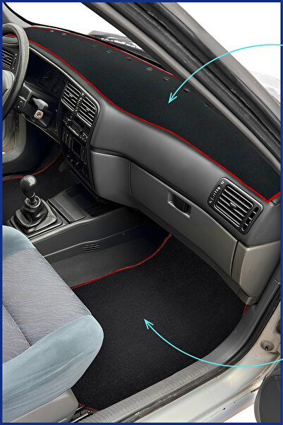 ulustekstil Renault 19 Europa Torpido Konsol Koruma Halısı - 5’li Oto Halı Pa...