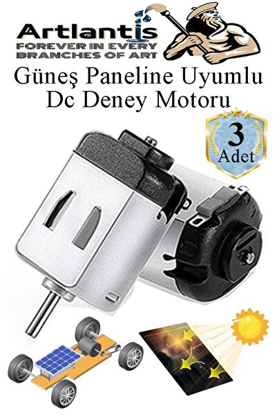 Artlantis Mini Solar Motor 3 Adet Varistor Dc Motor Güneş Paneline Uyumlu Mot...