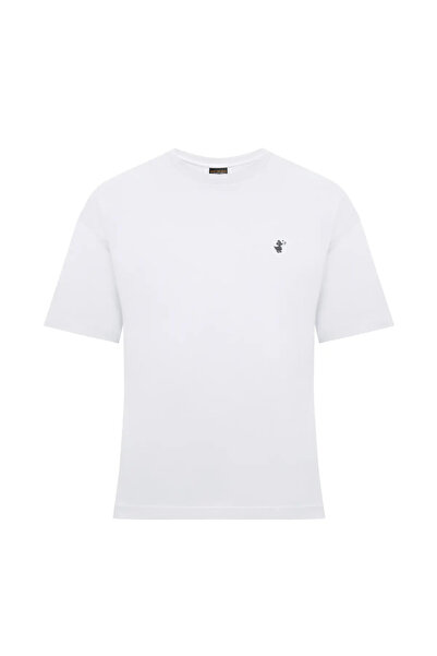 SAVE THE DUCK Erkek Beyaz Oversized T-shirt
