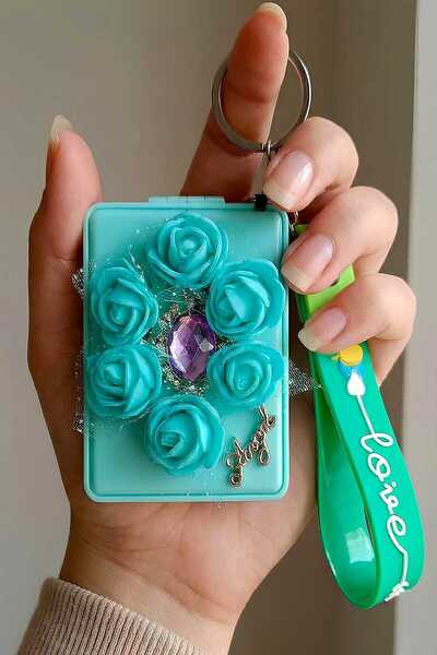 Bontexs Latex Rose Mirrored Gift Keychain and Bag Ornament