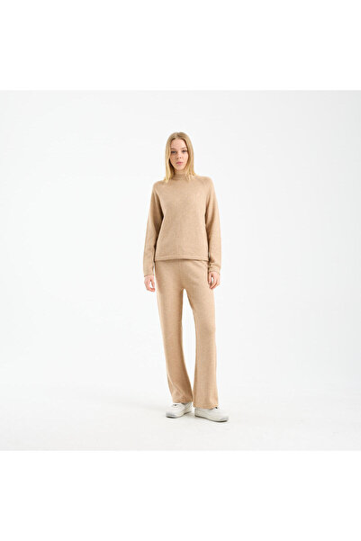 SAVE THE DUCK Kadın Açık Kahverengi Yuvarlak Yaka Kazak