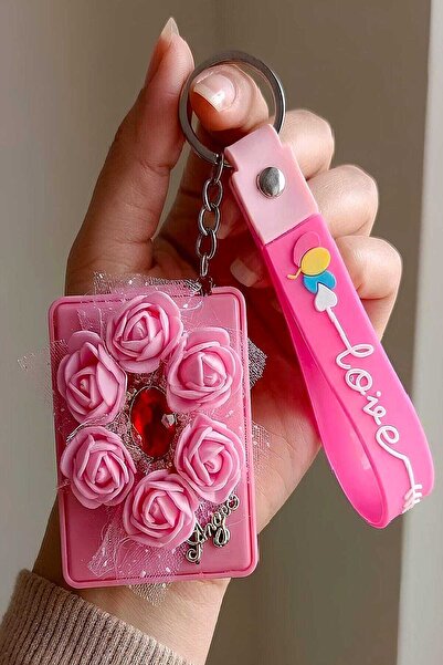 Bontexs Latex Rose Mirrored Gift Keychain and Bag Ornament