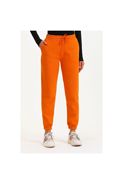 UGETTA Φούτερ με 3 κλωστές και επένδυση fleece ελαστικές πόδιες πορτοκαλί is001