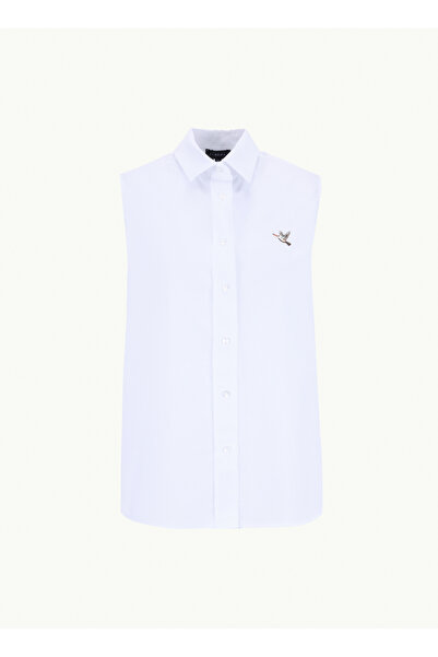 Fabrika Regular Fit Gömlek Yaka Düz Beyaz Kadın Gömlek F6SL-GML0026