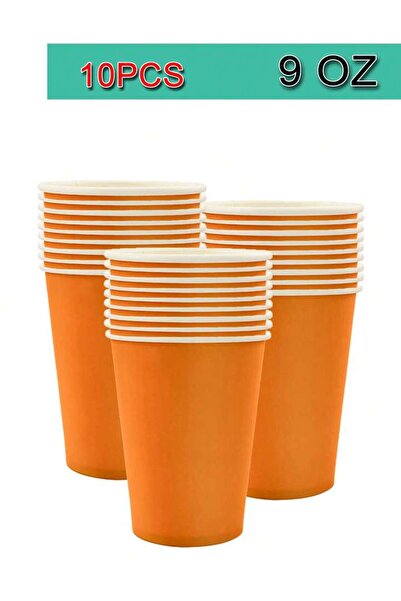 Choice 10pcscup Solid Orange Birthday Party Decorations For Girls Disposable ...