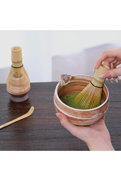 Arabest 4Pcs Matcha Whisk Set,Japanese Matcha Kit with Pouring Spout,for Matc...