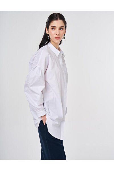 KYR Φλοράλ Κεντημένο Βαμβακερό Τουνίκ Οπτικό Λευκό