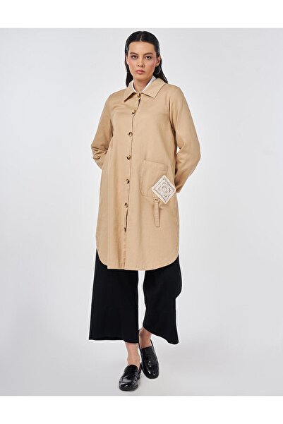 Kayra 100% бавовняна туніка з гачком, бежева