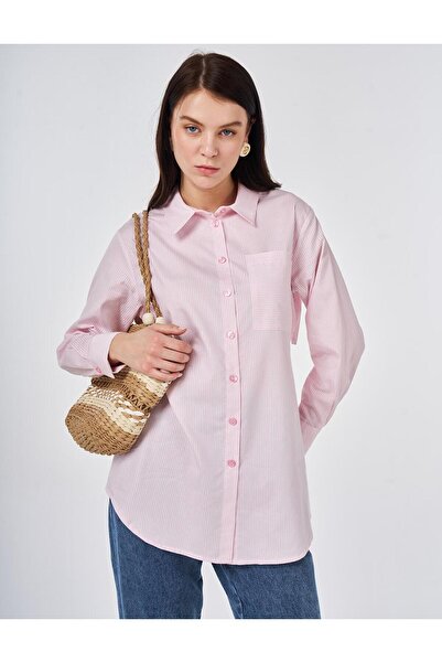 KYR Tunica din bumbac cu centura din sfoară, roz caramel